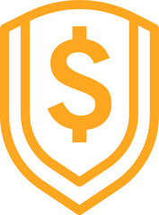 concept line art  shield us dollar sign with shadow