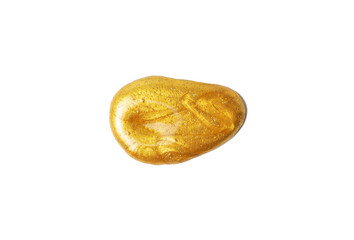 Gold face mask isolated on white background, top view