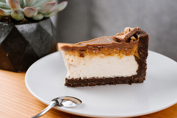 A piece of cheesecake at the restaurant