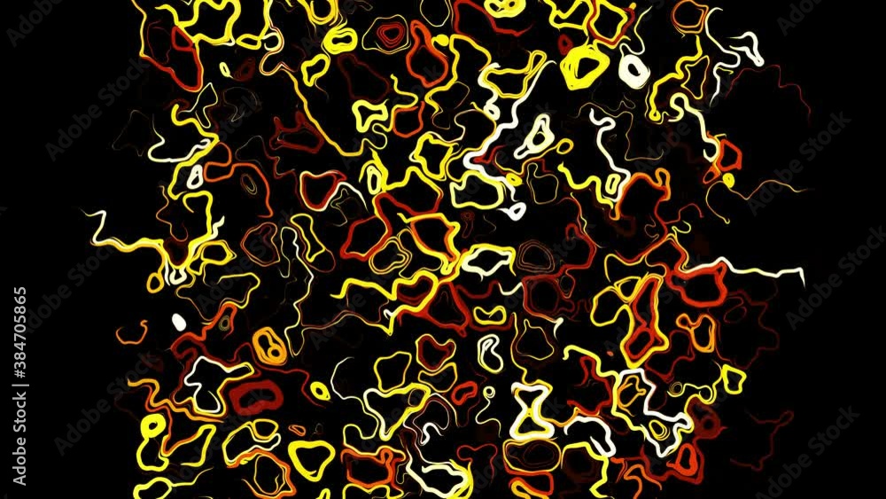 Poster abstract creative looped bg with curled lines like yellow trails on surface. lines form swirling pat