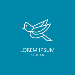 Modern Bird Logo Line Art Style 
