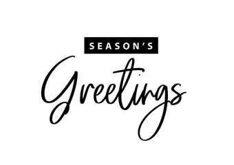 Greetings seasons Christmas holidays. Hand drawn creative calligraphy text lettering script. Design for holiday greeting cards for the Merry Christmas and Happy New Year and season holidays. © Simeonn