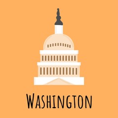 Capitol in Washington. Hand drawn vector illustration isolated on white background
