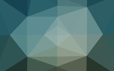 Dark Blue, Green vector shining triangular pattern.