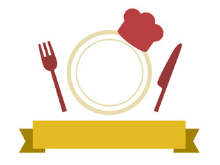 Ranking title of simple cook hat and silverware