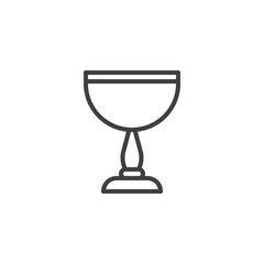 Wine goblet line icon. linear style sign for mobile concept and web design. Chalice cup outline vector icon. Symbol, logo illustration. Vector graphics