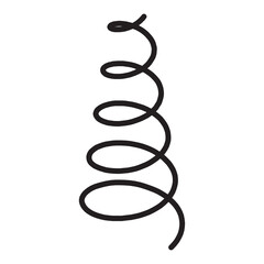  various shaped metal springs tapering. coil spring on white background 
