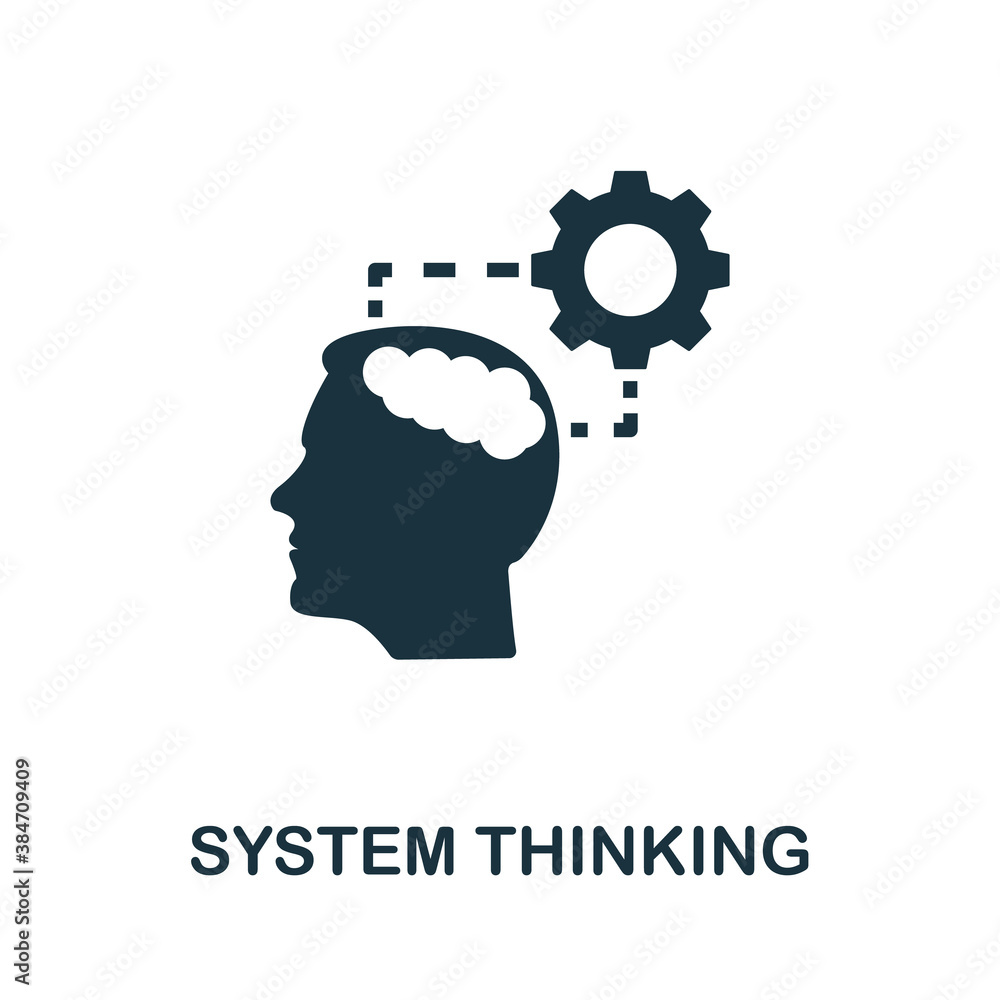 Poster system thinking icon. simple element from life skills collection. filled system thinking icon for te