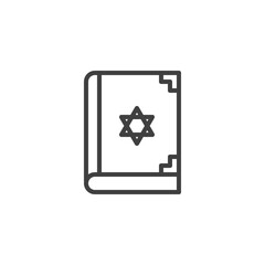Torah book line icon. linear style sign for mobile concept and web design. Jewish torah book outline vector icon. Symbol, logo illustration. Vector graphics