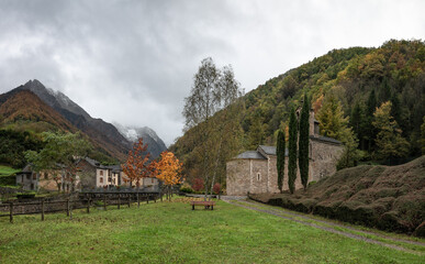 Salau french village in the pyrenees mountain
