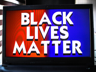 Black Lives Matter title on a laptop screen