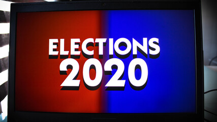 2020 USA elections title on a computer screen