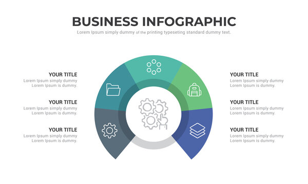 Circle infographic template with 5 steps for presentations, Vector illustration eps 10