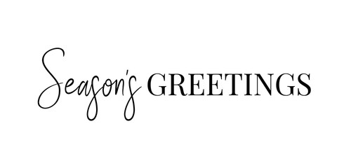 Seasons greetings Christmas holidays. Hand drawn creative calligraphy text lettering script. Design for holiday greeting cards for the Merry Christmas and Happy New Year and season holidays. © Simeonn