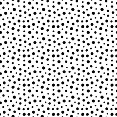 Dot pattern background, textured black and white spotted seamless repeat design. Vector splatter effect surface decoration. 
