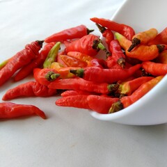 red  hot chili peppers isolated on white background
