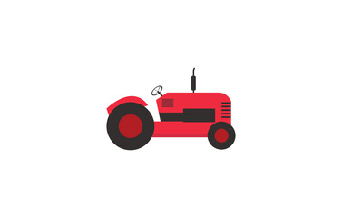 red tractor isolated on white background vector design illustration