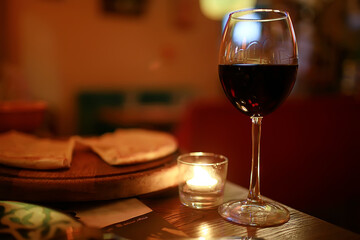 french restaurant background / food concept french cuisine serving in cafe