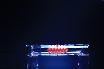 concept test coronavirus covid-19, biohazard, chemical hazard, laboratory imitation