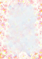 Obraz na płótnie Canvas 水彩で描いた桜の花の背景イラスト