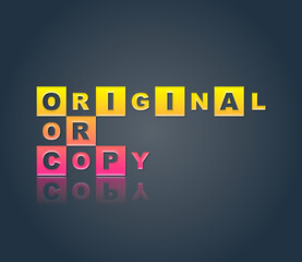 Original or copy con sfondo colorato