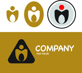 Four abstract logos that can be used for various purposes