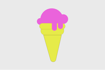 cone ice cream filled design vector illustration