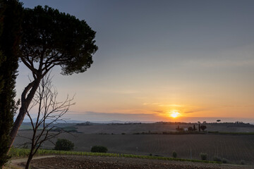 Fototapeta na wymiar Sonnenuntergang in der Toskana