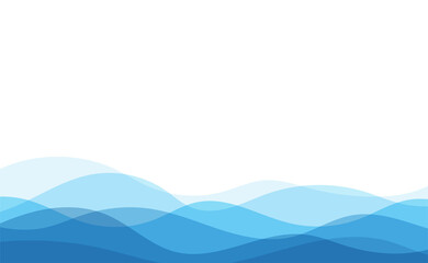 Blue water ocean wave layer vector background