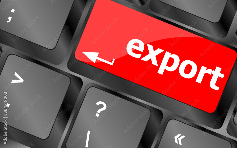 Poster export word on computer keyboard key button