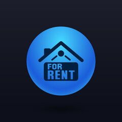 Home for Rent Sign - Button