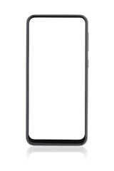 Bezel-less cellphone isolated on white background.
