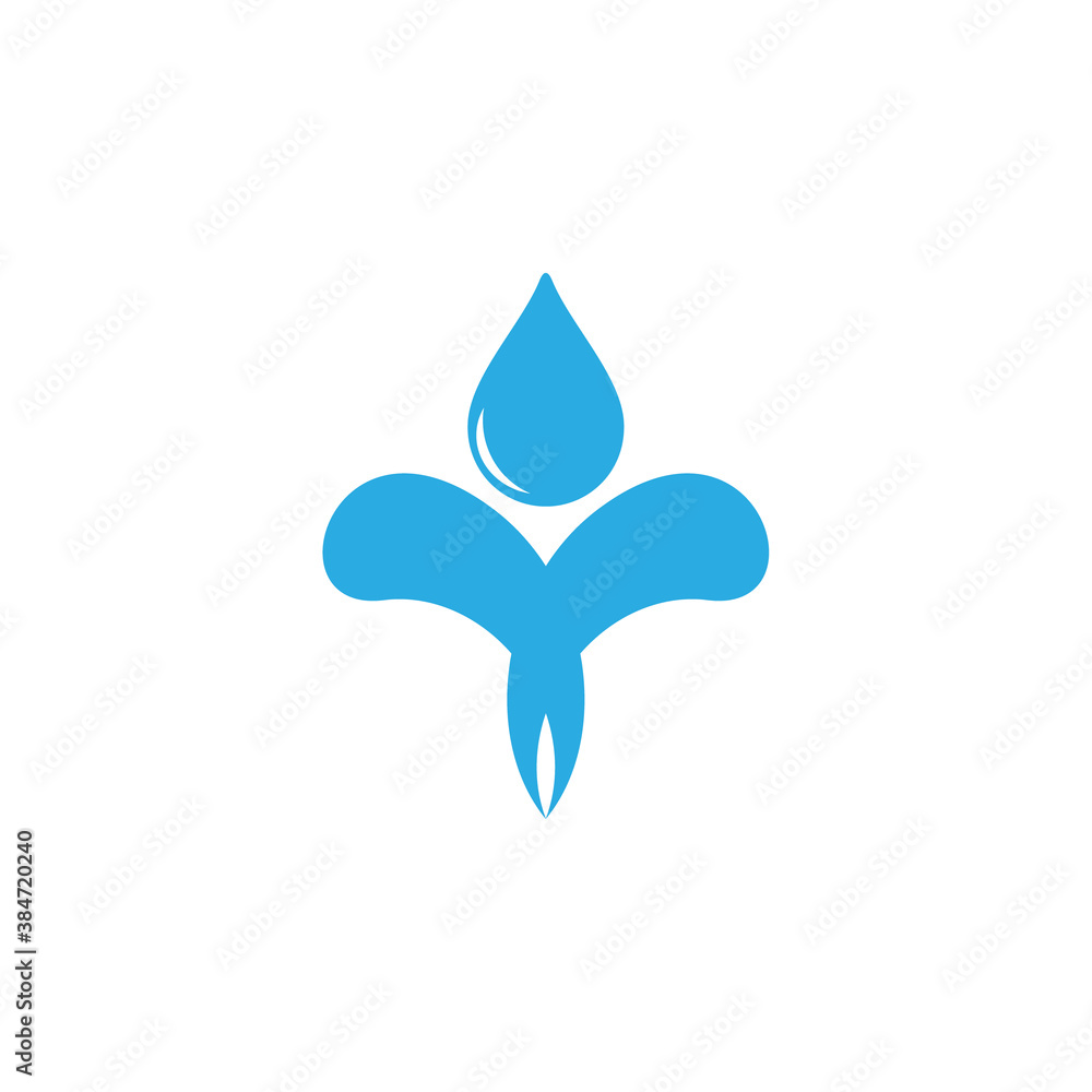 Wall mural Water spread, water drop logo design vector