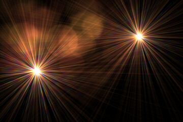 Obraz premium lens flare,effects sunlight,flare light transition, Abstract Natural Sun flare on the black background