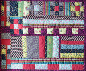 view of  beautiful patchwork quilt