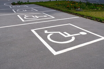 Road markings. Parking for disabled people and people with disabilities.