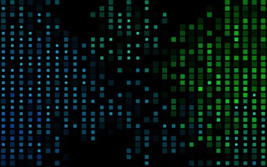 Dark Blue, Green vector backdrop with rectangles, squares.