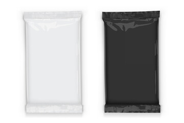 paper white and black flow packaging with transparent shadows isolated on white background mock up vector