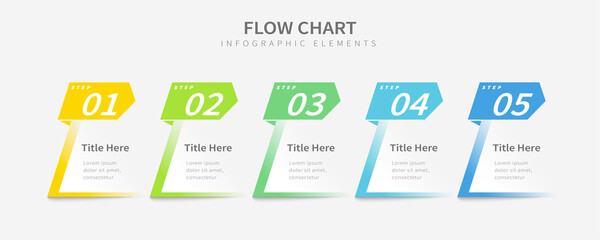 Flow chart infographic elements