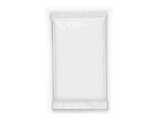 paper white flow packaging with transparent shadows isolated on white background mock up