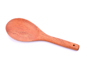 Wood or wooden spoon isolated on White background