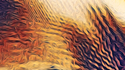 Abstract red and golden wave patterned background