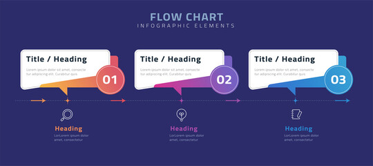Flow chart infographic elements