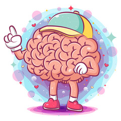 Smart brain illustration uses the cap
