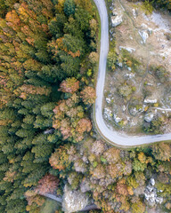 Autum drone photography of mountain Fumaiolo