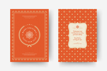 Christmas greeting card vintage typographic quote design vector illustration