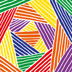 Obraz premium Vector doodle stripes pattern. Hand drawn lines design in different directions.