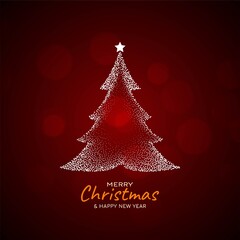 Merry Christmas background with decorative tree design