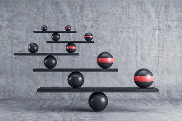 Scales with black ball