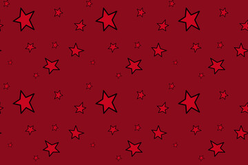 Red seamless pattern with red stars